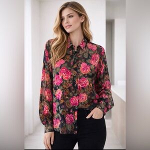 VINTAGE-INSPIRED SHEER BLOUSE